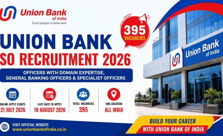 Union Bank SO Recruitment 2026: Notification Out for 395 Posts