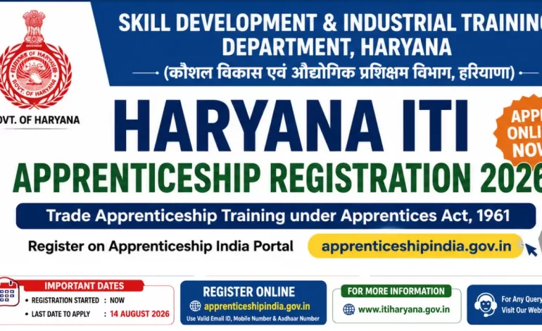 Haryana ITI Apprentice Recruitment 2026 – Online Registration for Trade Apprentices