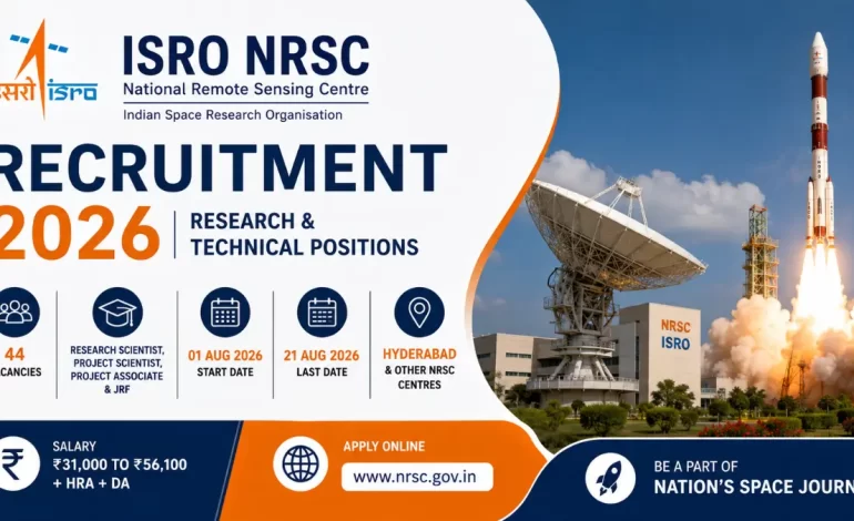 ISRO NRSC Recruitment 2026: Apply Online for Various Posts